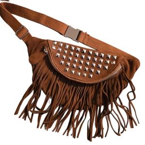 Urban Outfitters Ecote Suede Fringe Adjustable Belt Bag